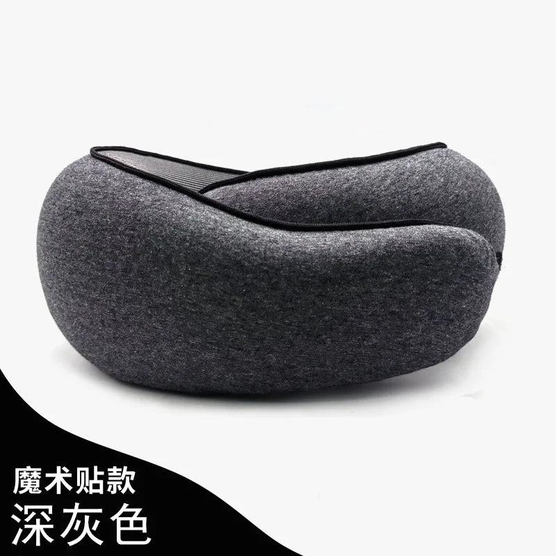 U-shaped Pillow Snail Style Travel Neck Pillow Memory Foam Travel Neck Support Portable Adjustable Soft Noon Break Sleep Pillows