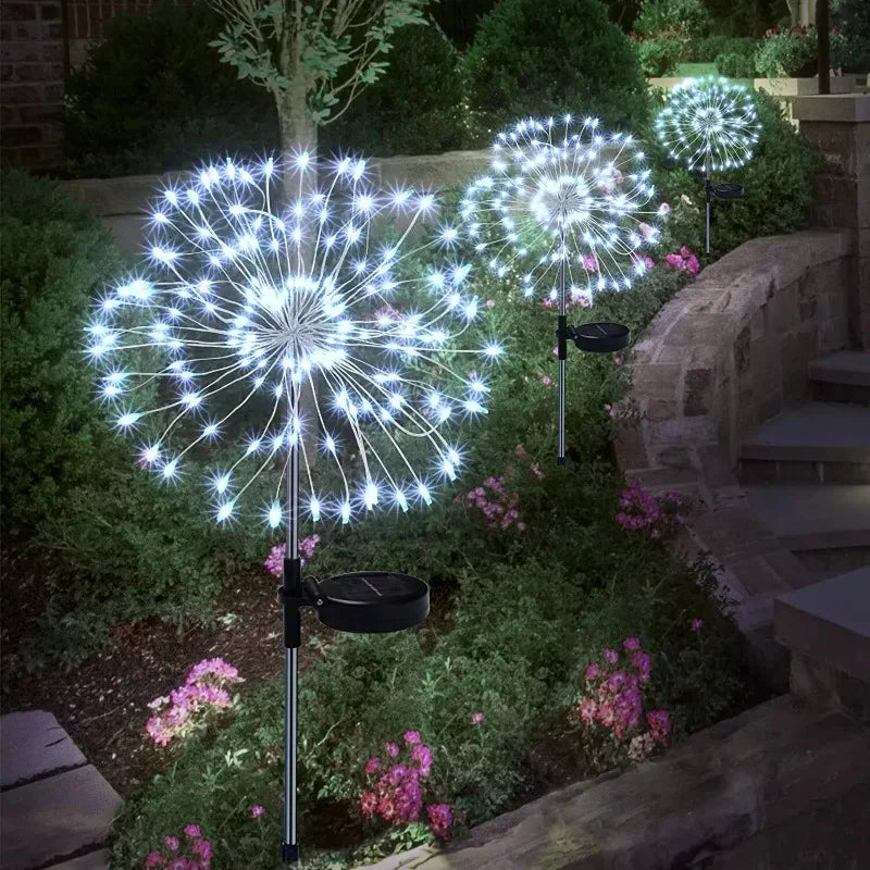 Solar Firework LED Garden Lights Outdoor Walkway Pathway Christmas Llighting Party Wedding Decor