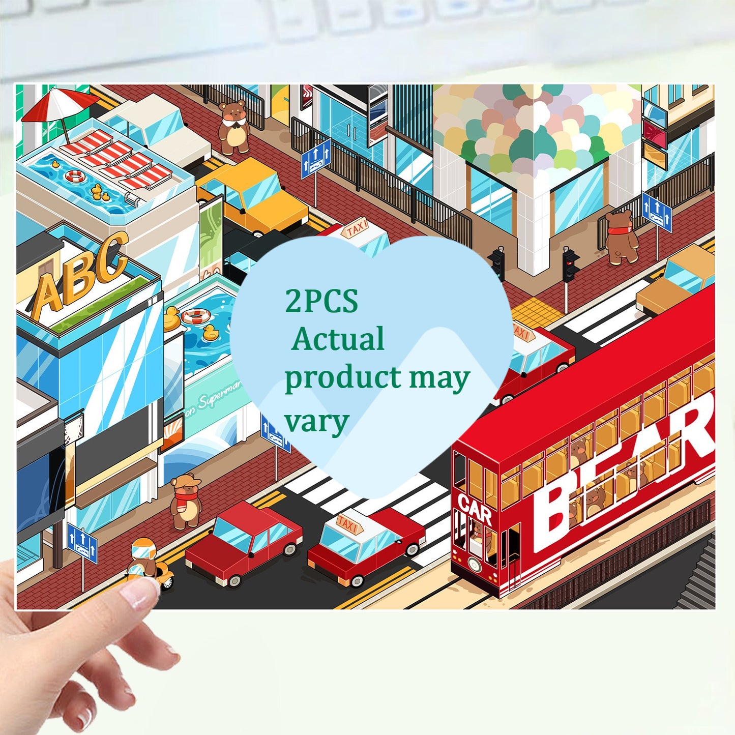 Stress Relief Scene Building Stickers Multiple Styles Micro World 3D House