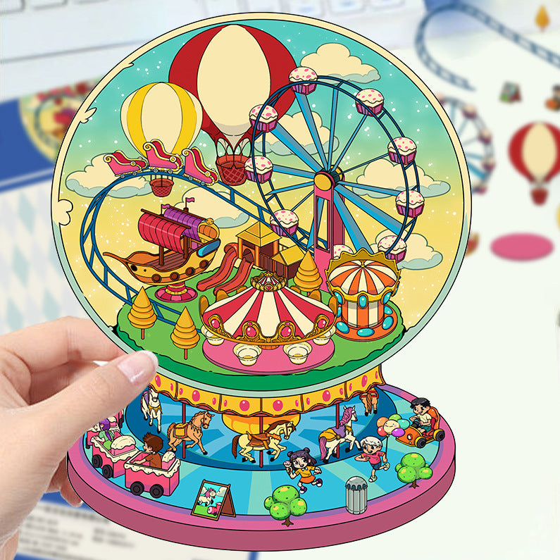 Stress Relief Scene Building Stickers Multiple Styles Micro World 3D House