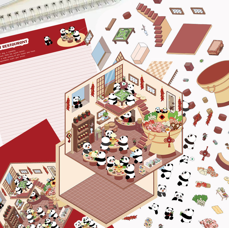 Stress Relief Scene Building Stickers Multiple Styles Micro World 3D House