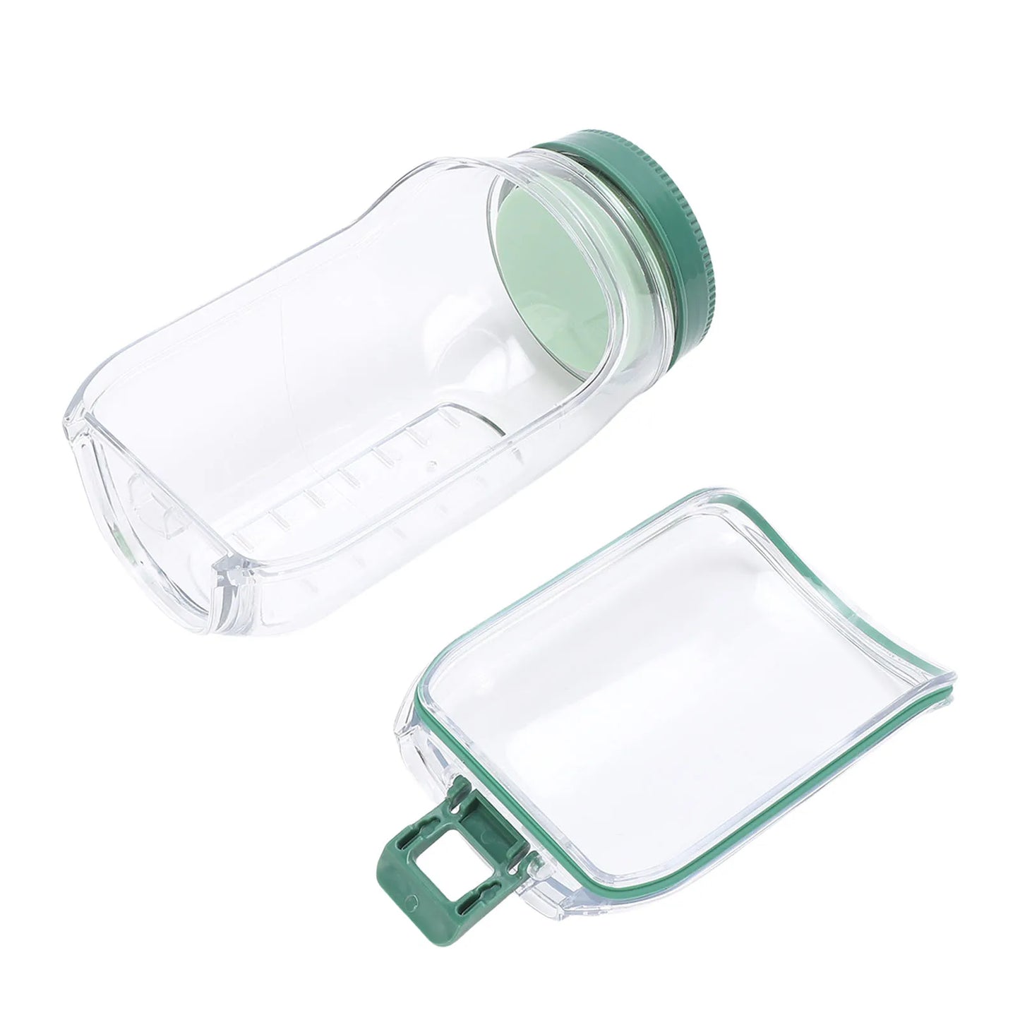 Zelvo Salad Jar Side Open Plastic Leakproof Portable Salad Container with Dressing Compartment for Travel Meal Preparation
