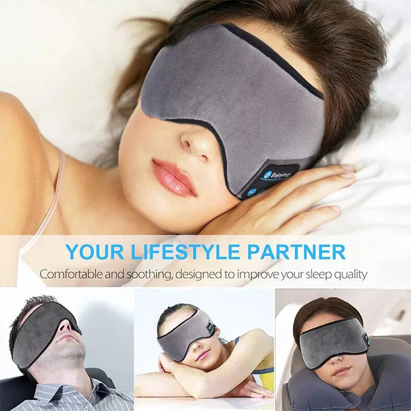 Bluetooth 3D Eye Mask Headphones Music Sleeping Headband
