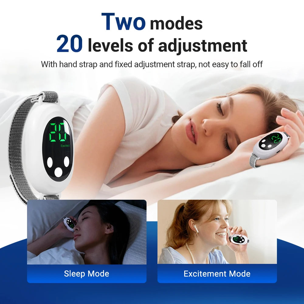 Two modes, 20 levels of intensity, intelligent sleep device, anxiety relief, neurological sleep, insomnia, and soothing device,