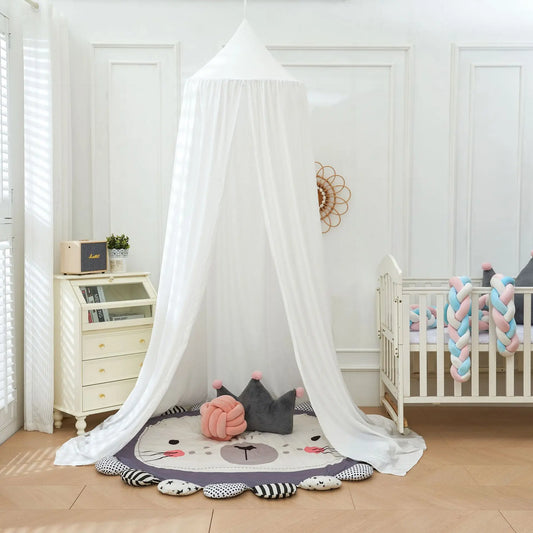 Zelvo Dome Bed Curtain Children's Windscreen Crib Surround Bed Head Decoration Shading Mosquito Net Bed Tent Large Size Castle Game