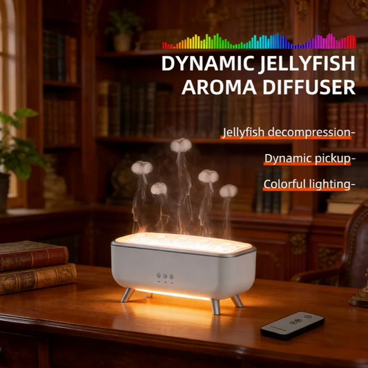 300ml Dynamic Dancing Jellyfish Air Humidifier 5 Nozzles Colorful Lighting Aromatherapy Diffuser 2 Mist Modes For Home Office