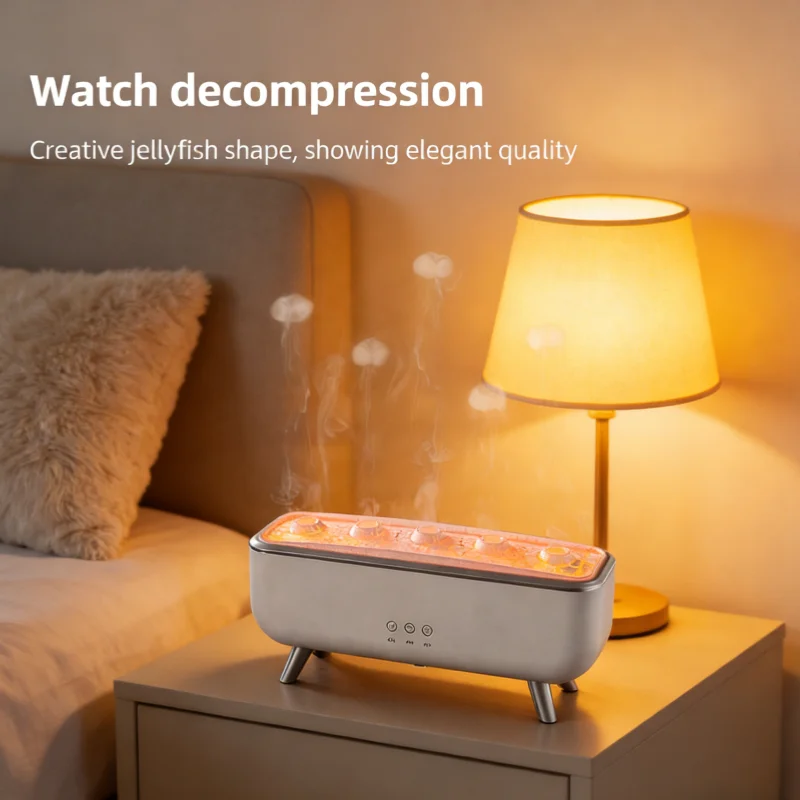 300ml Dynamic Dancing Jellyfish Air Humidifier 5 Nozzles Colorful Lighting Aromatherapy Diffuser 2 Mist Modes For Home Office