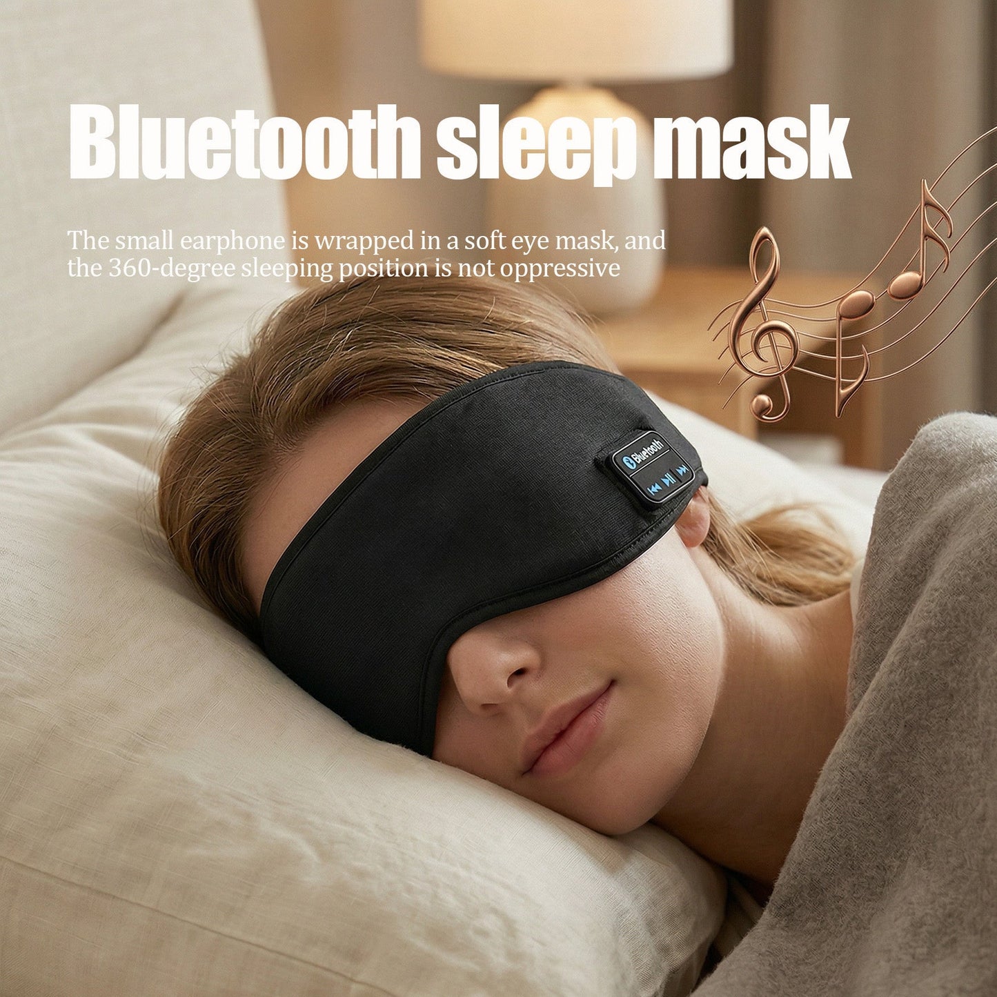 Bluetooth 3D Eye Mask Headphones Music Sleeping Headband - Zelvo