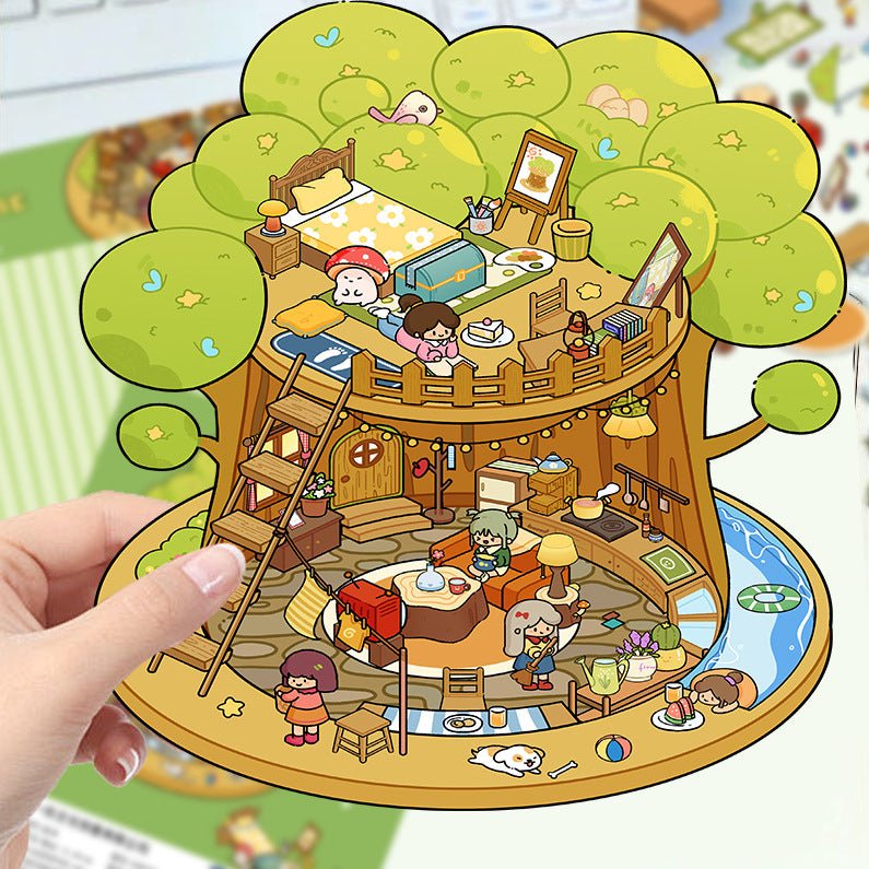 Stickers - Multiple Styles Micro World 3D House - Zelvo