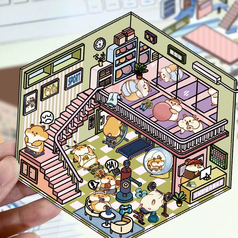 Stress Relief Scene Building Stickers Multiple Styles Micro World 3D House - Zelvo