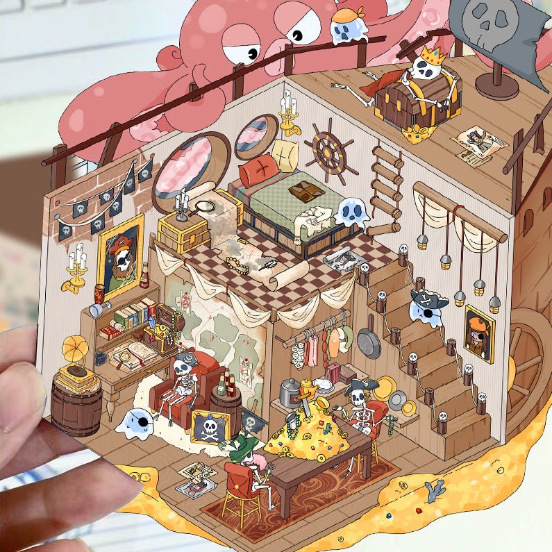 Stress Relief Scene Building Stickers Multiple Styles Micro World 3D House - Zelvo